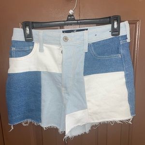 Multicolored jean shorts